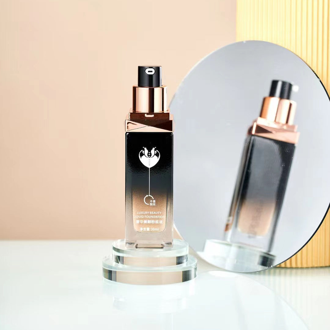接吻狐狸奢华粉底液裸感遮瑕保湿防水控油不脱妆提亮肤色清爽透气